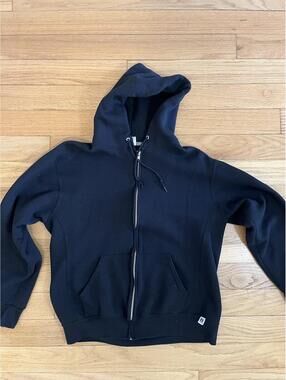 Russell Athletic Black Full-Zip Hoodie Sweatshirt